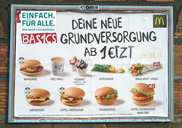 Grundversorgung mit Fastfood